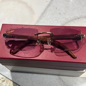 Cartier C Deco Woods Rimless Glasses